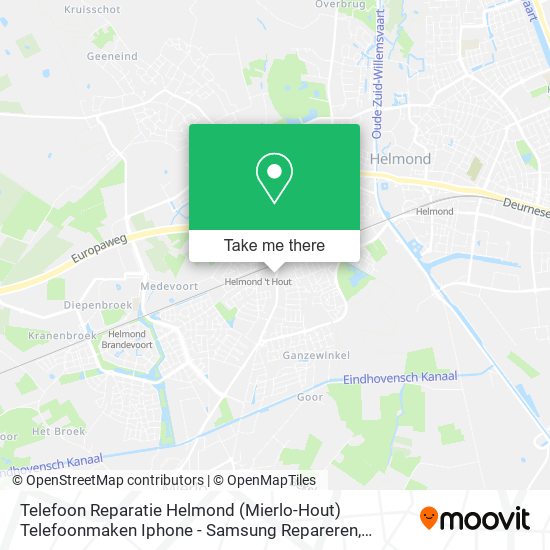Telefoon Reparatie Helmond (Mierlo-Hout) Telefoonmaken Iphone - Samsung Repareren map