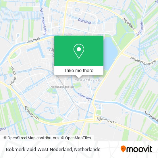 Bokmerk Zuid West Nederland map