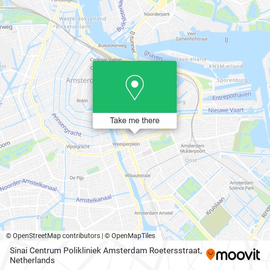 Sinai Centrum Polikliniek Amsterdam Roetersstraat map