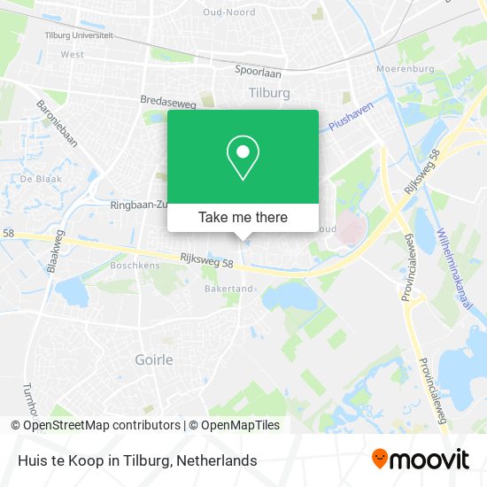 Huis te Koop in Tilburg Karte