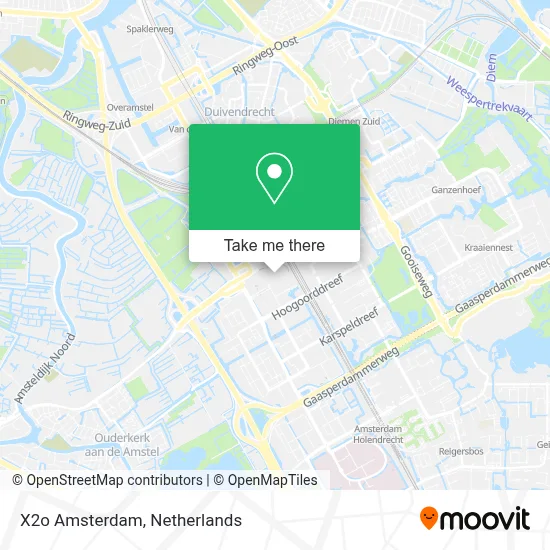 X2o Amsterdam map