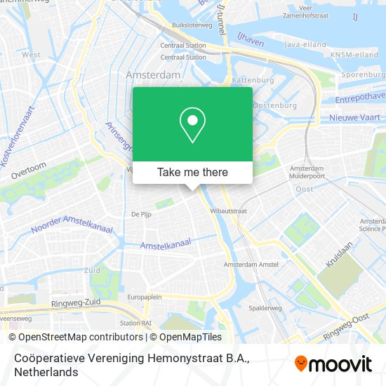 Coöperatieve Vereniging Hemonystraat B.A. Karte