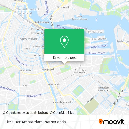 Fitz's Bar Amsterdam map