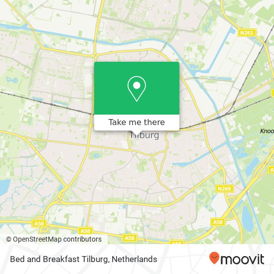 Bed and Breakfast Tilburg map