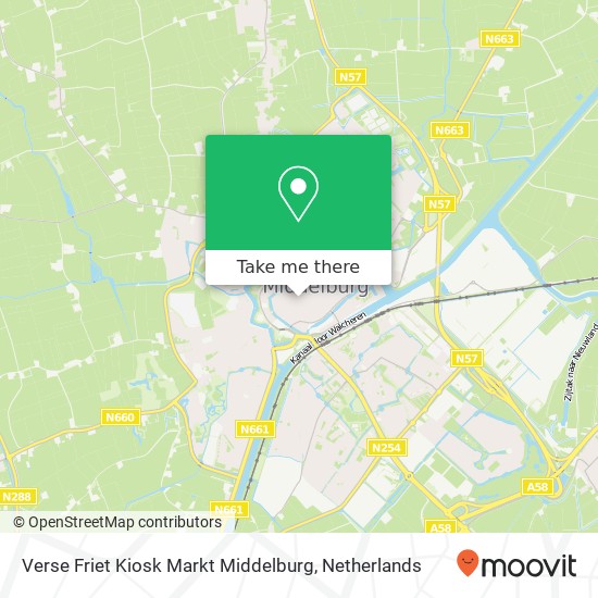 Verse Friet Kiosk Markt Middelburg map