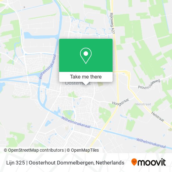 Lijn 325 | Oosterhout Dommelbergen map