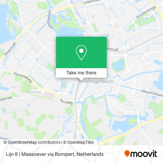 Lijn 8 | Maasoever via Rompert map