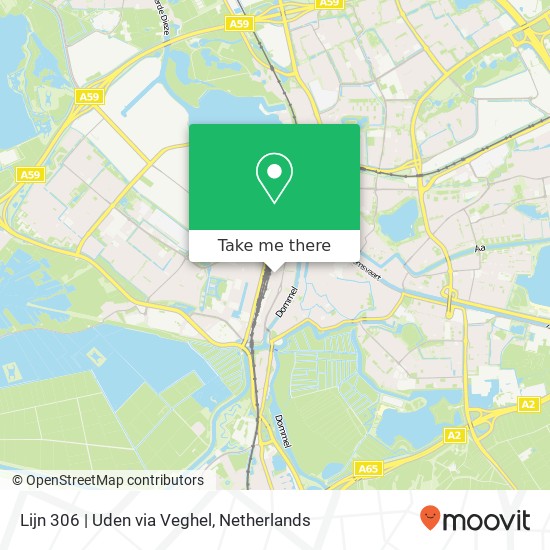 Lijn 306 | Uden via Veghel map