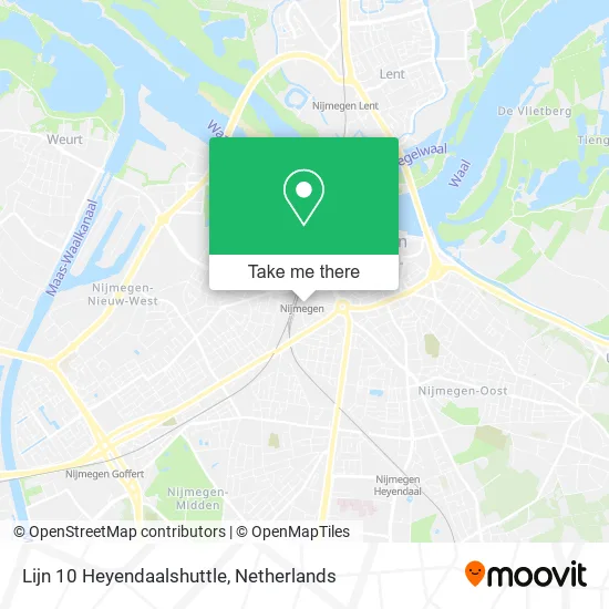 Lijn 10 Heyendaalshuttle map
