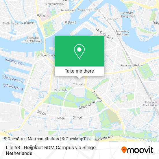 How to get to Lijn 68 | Heijplaat RDM Campus via Slinge in Rotterdam Metro, Bus, Train or Light Rail?