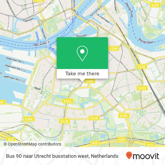 Bus 90 naar Utrecht busstation west Karte