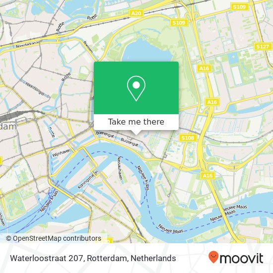 Waterloostraat 207, Rotterdam map