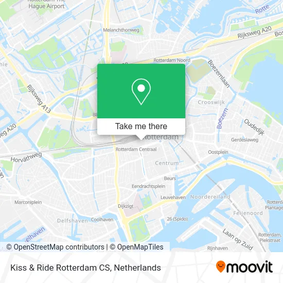 Kiss & Ride Rotterdam CS map
