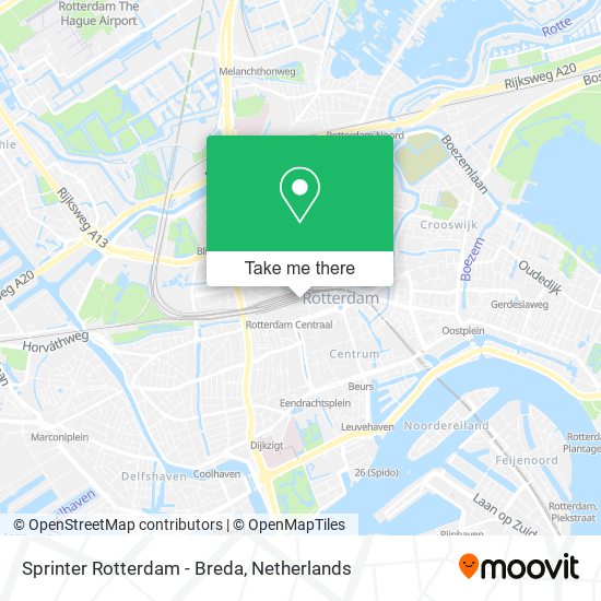 Sprinter Rotterdam - Breda map