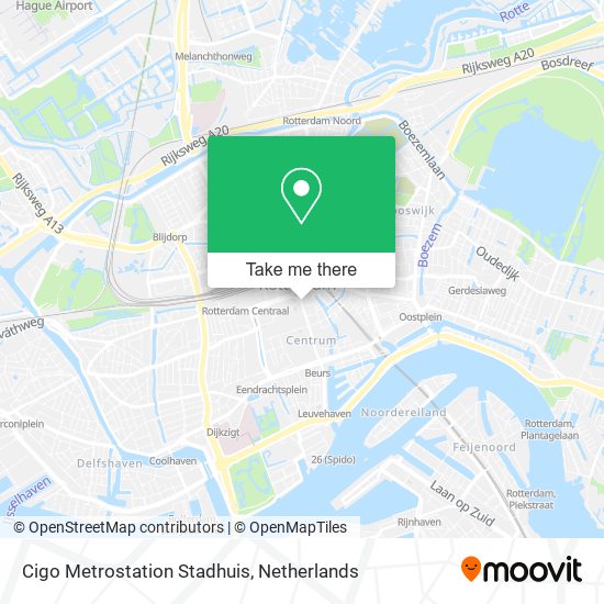 Cigo Metrostation Stadhuis map