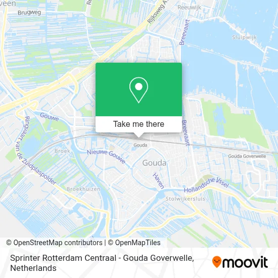 Sprinter Rotterdam Centraal - Gouda Goverwelle map