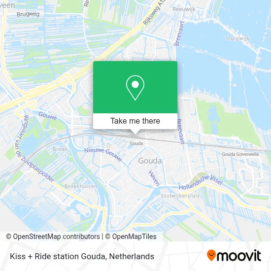 Kiss + Ride station Gouda map