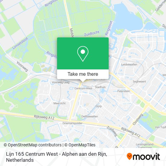 Lijn 165 Centrum West - Alphen aan den Rijn map