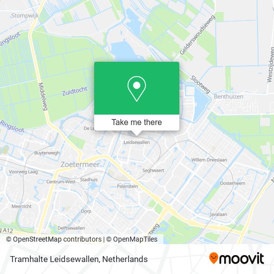 Tramhalte Leidsewallen map