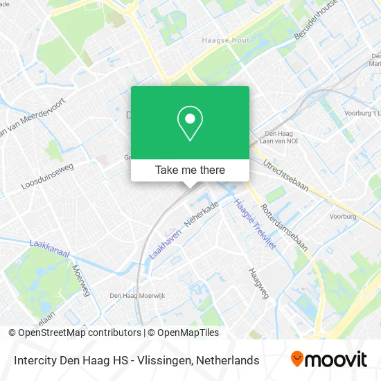 Intercity Den Haag HS - Vlissingen map