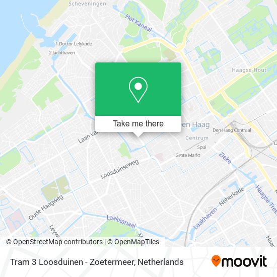 Tram 3 Loosduinen - Zoetermeer map