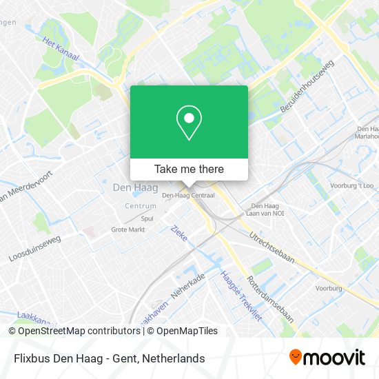 Flixbus Den Haag - Gent map