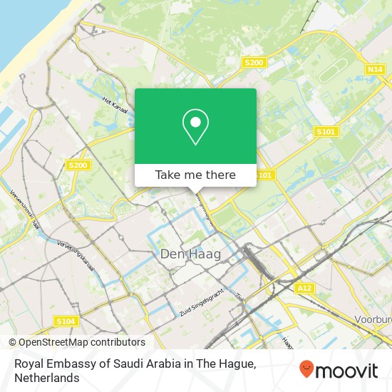 Royal Embassy of Saudi Arabia in The Hague map