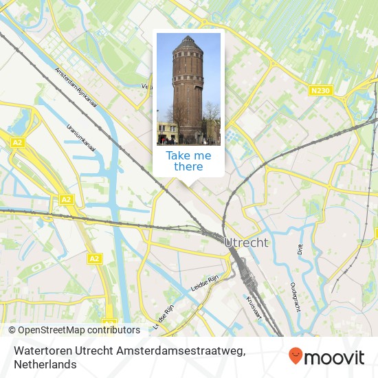 Watertoren Utrecht Amsterdamsestraatweg map