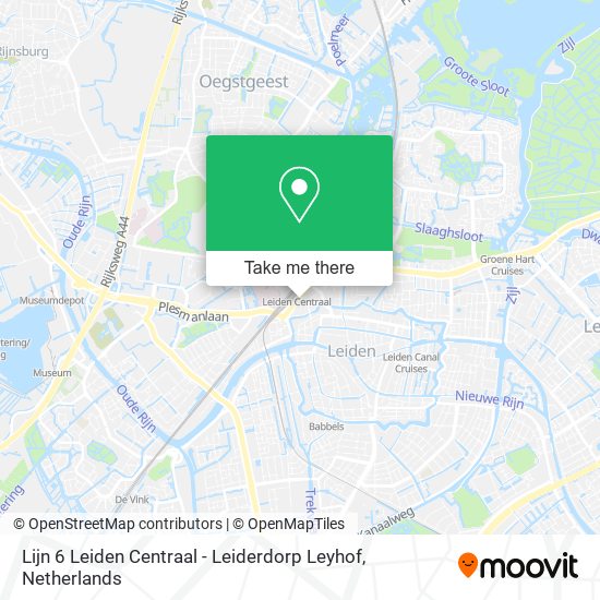 Lijn 6 Leiden Centraal - Leiderdorp Leyhof map