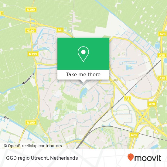 GGD regio Utrecht map