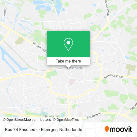 Bus 74 Enschede - Eibergen map