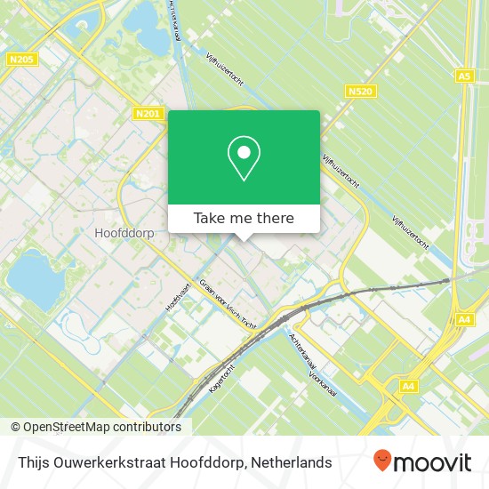 Thijs Ouwerkerkstraat Hoofddorp map