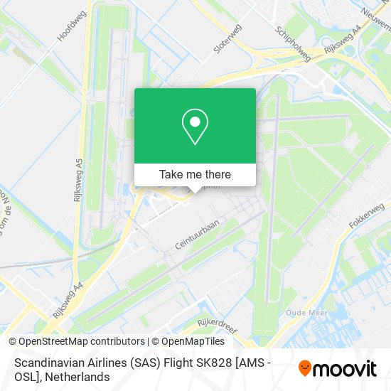 Scandinavian Airlines (SAS) Flight SK828 [AMS - OSL] map