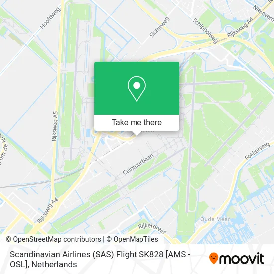 Scandinavian Airlines (SAS) Flight SK828 [AMS - OSL] map