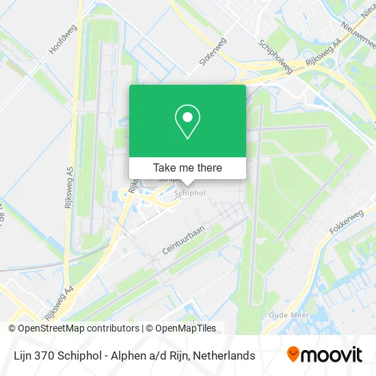 Lijn 370 Schiphol - Alphen a / d Rijn map