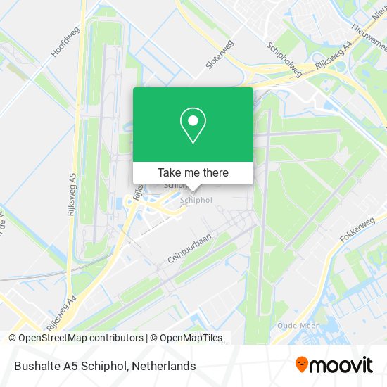 Bushalte A5 Schiphol map