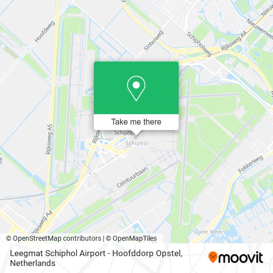 Leegmat Schiphol Airport - Hoofddorp Opstel Karte