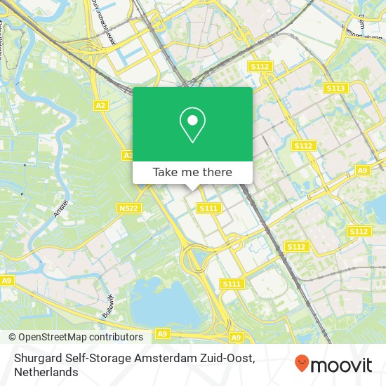 Shurgard Self-Storage Amsterdam Zuid-Oost map