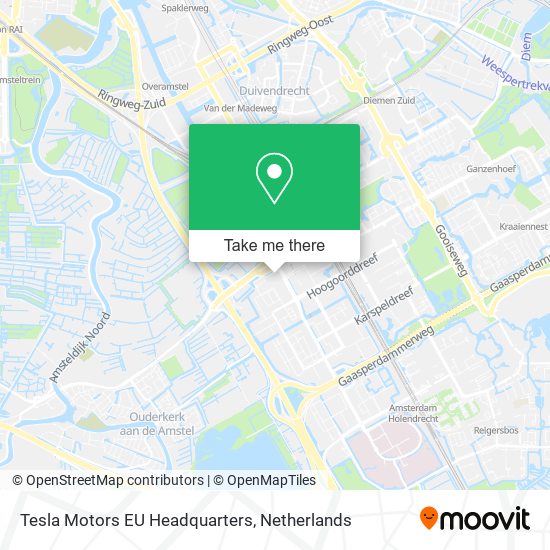 Tesla Motors EU Headquarters map