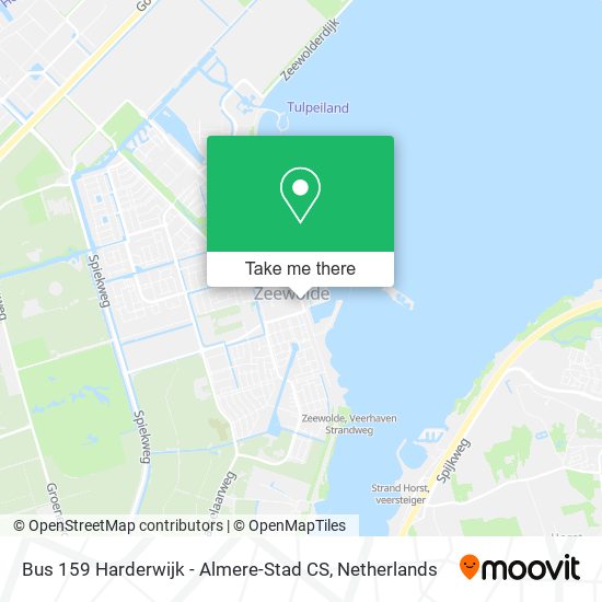 Bus 159 Harderwijk - Almere-Stad CS map