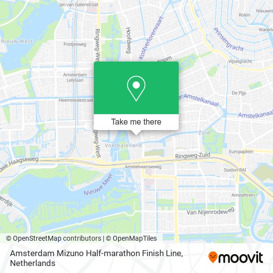 Amsterdam Mizuno Half-marathon Finish Line map