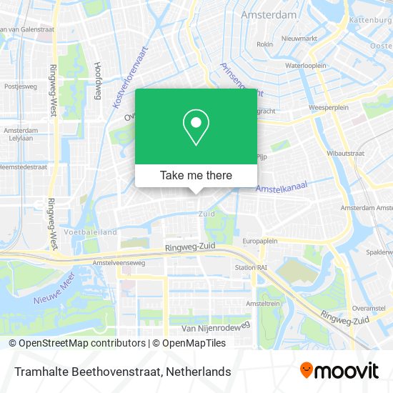 Tramhalte Beethovenstraat map