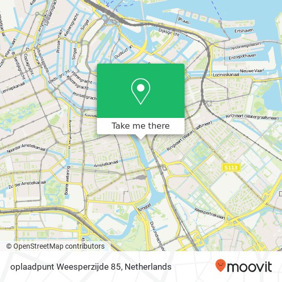 oplaadpunt Weesperzijde 85 map