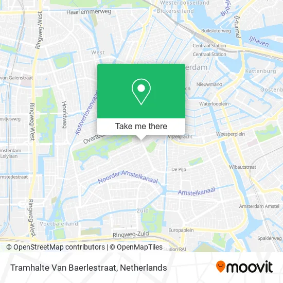 Tramhalte Van Baerlestraat map