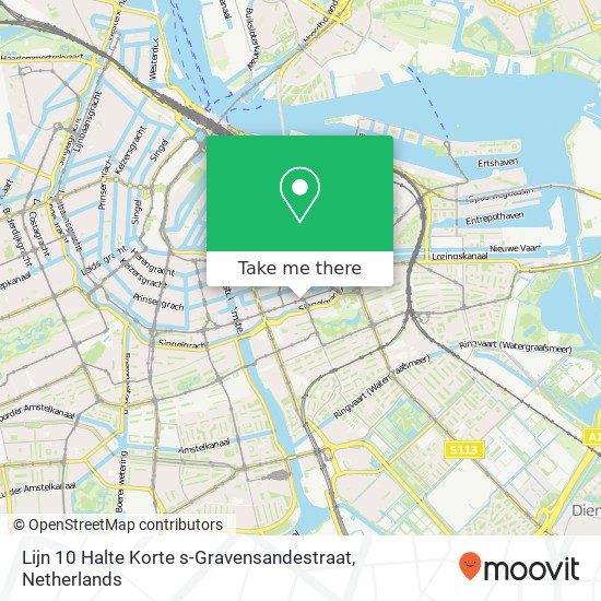 Lijn 10 Halte Korte s-Gravensandestraat map