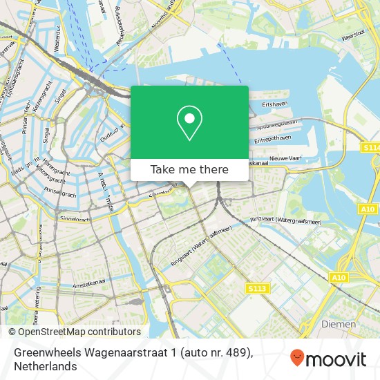 Greenwheels Wagenaarstraat 1  (auto nr. 489) map