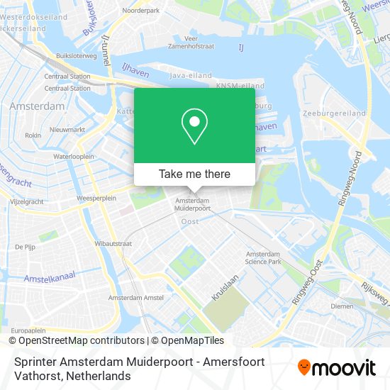 Sprinter Amsterdam Muiderpoort - Amersfoort Vathorst Karte