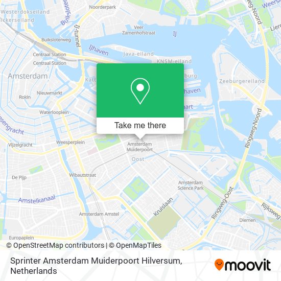 Sprinter Amsterdam Muiderpoort Hilversum map