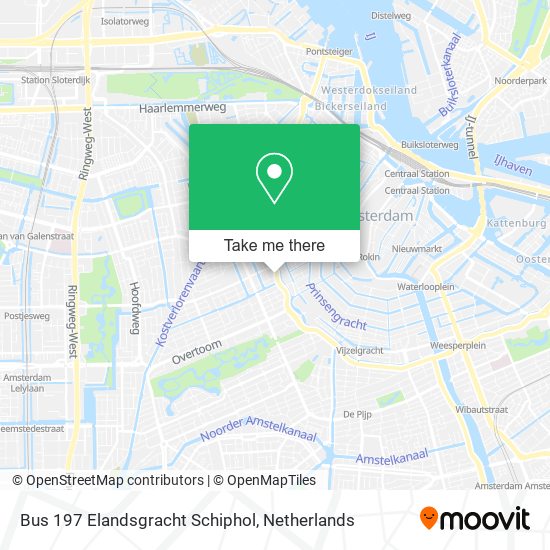 Bus 197 Elandsgracht Schiphol map