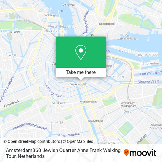 Amsterdam360 Jewish Quarter Anne Frank Walking Tour Karte